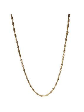 Vintage Singapore Chain Necklace Gold Tone Classic Old Money Fashion Jewelry